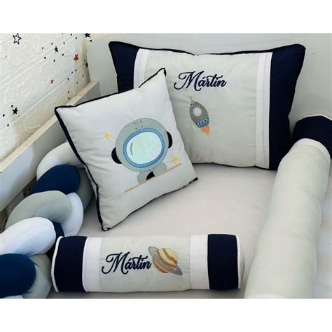 kit berço astronauta azul marinho
